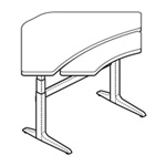 WorkRite Sierra Equal Corner-2 legs, Bi-Level Electric Table