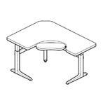 WorkRite Sierra Offset Corner Right, Keyboard Cutout Electric Table